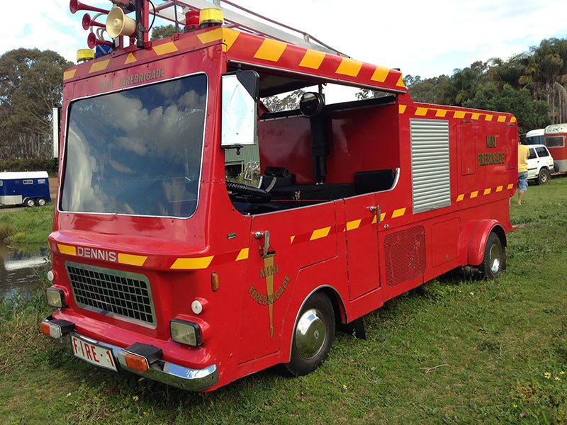 Front view of the Mini Fire Engine ride for hire in Sydney